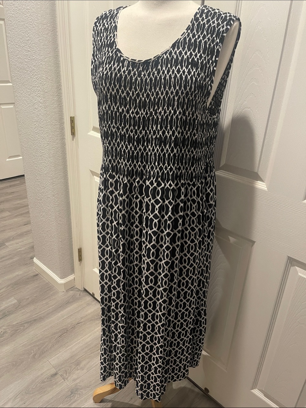 croft & barrow Black and White Geometric Maxi Dress